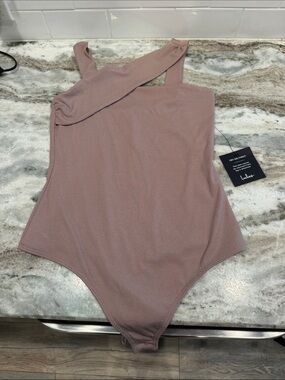 Lulu’s One-Piece Asymmetrical Bodysuit - Dusty Rose